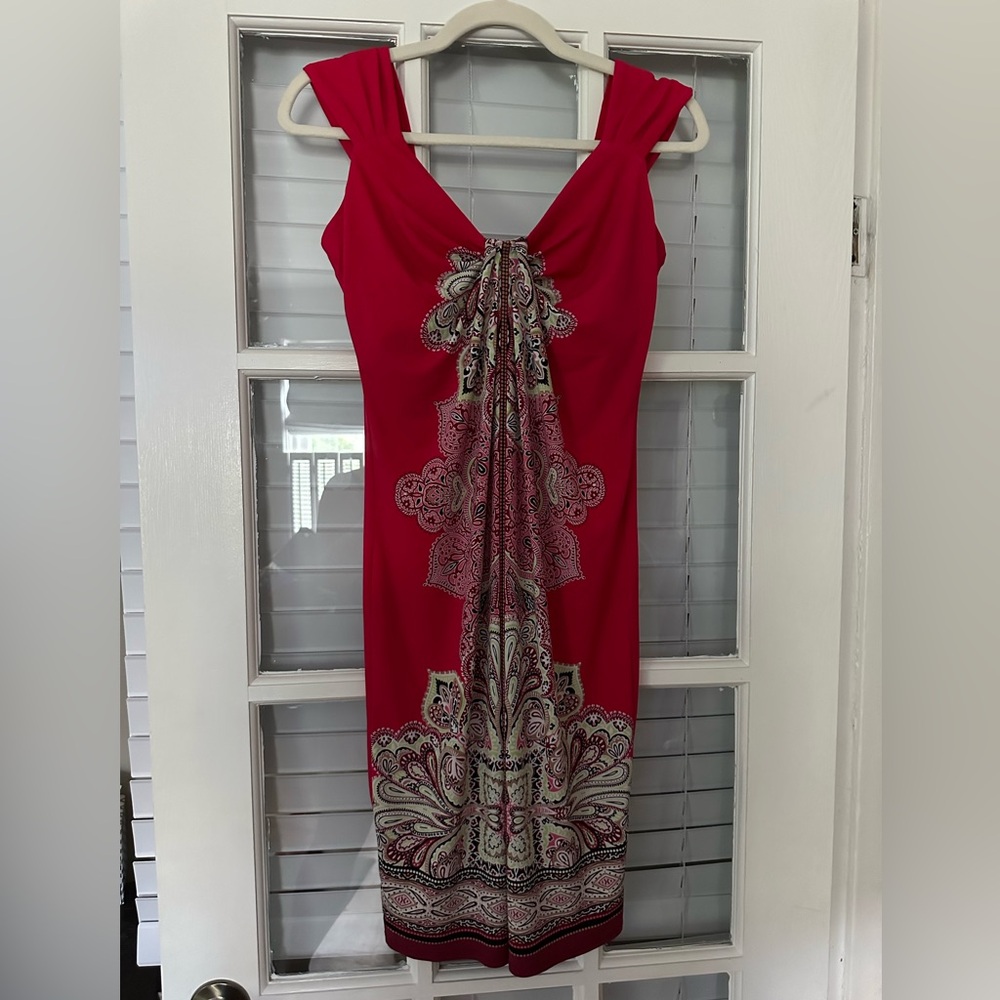 New York & Company Women’s XS Red Print Sleeveless Dress | SKU‎ 0465